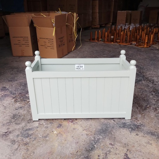 [planter_09] Rectangular Wooden Planter Box - Sage White