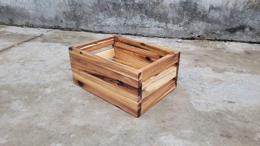 [planter_14] Rectangular Wood Crate Planter