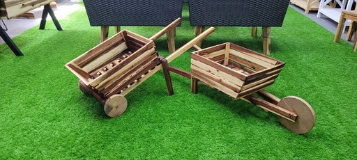 [planter_19] Wooden Wheelbarrow Planter